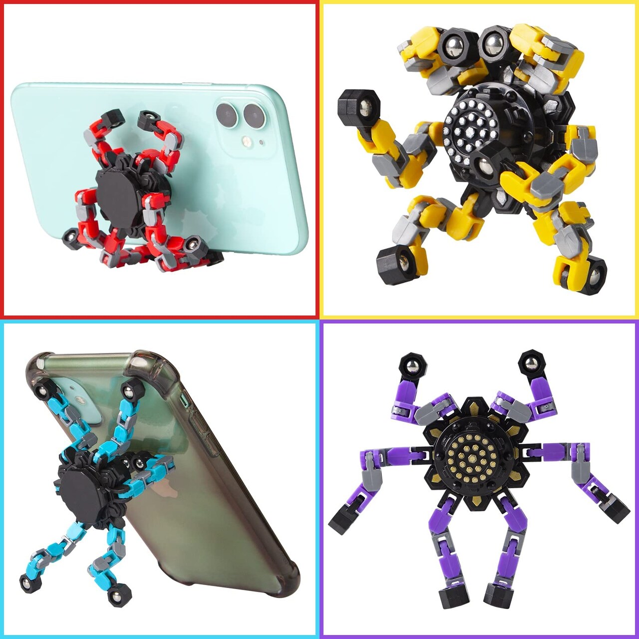 4 Pieces for Kids and Adults Stress Relief Sensory Toys for Boys and Girls Fingertip Gyros for ADHD Autism for Kids Gifts (Fidget Toys 4pc)